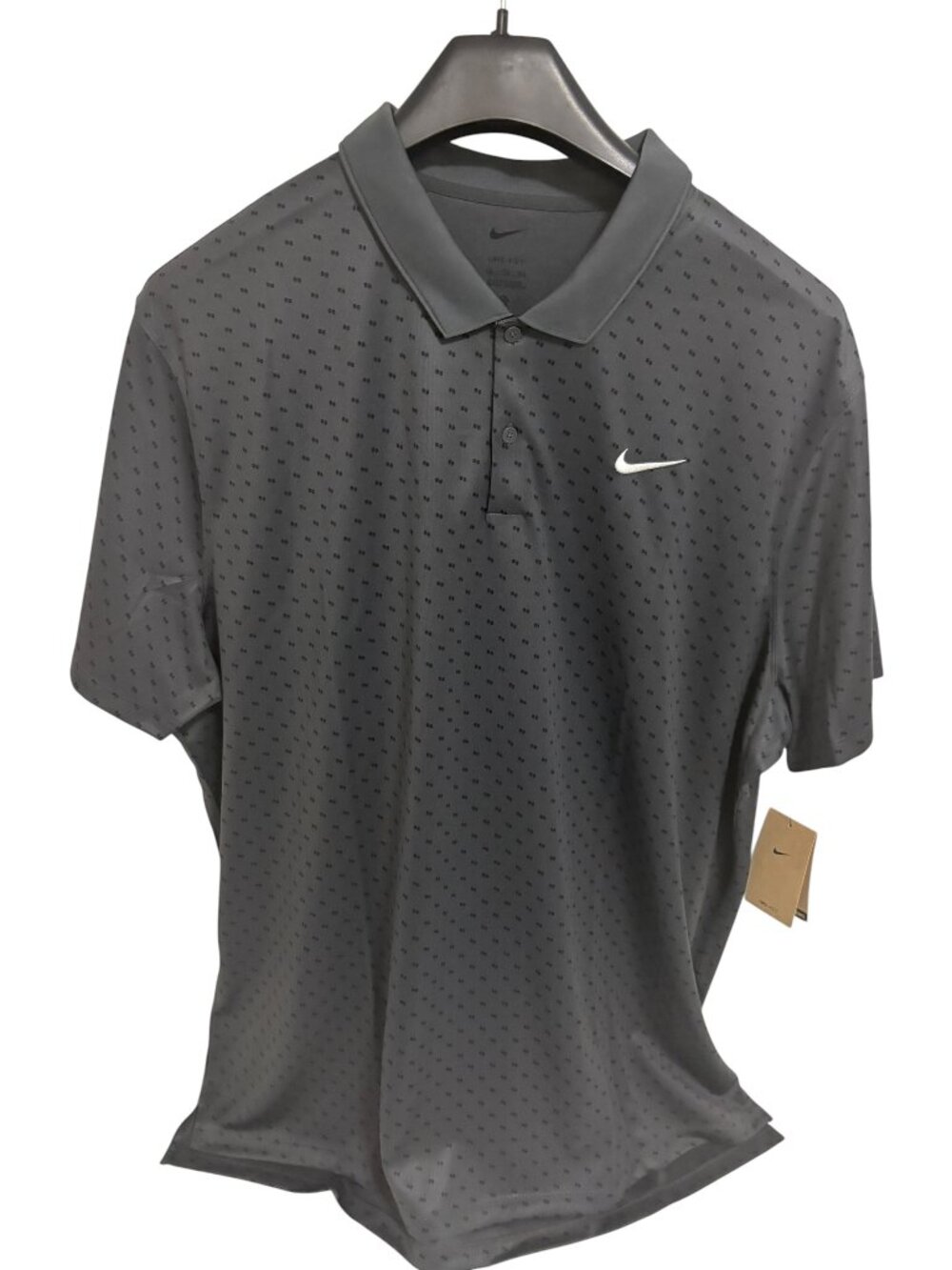 Nike Dri Fit Golf Polo Shirt Size 3XL Geometric Logo Black NWT